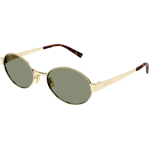 Vintage Oval Sonnenbrille Gold , Damen, Größe: 55 MM - Saint Laurent - Modalova