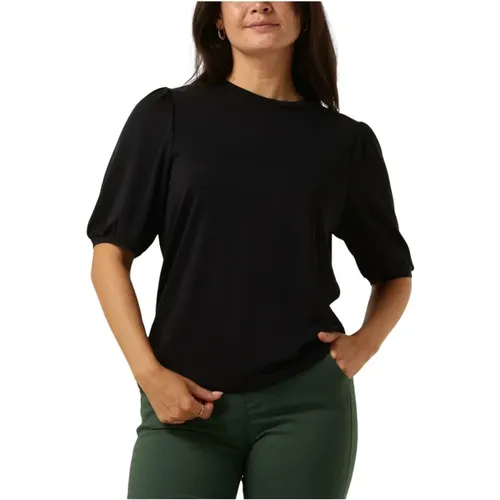 Puffärmel T-shirt Schwarz , Damen, Größe: XS - Minus - Modalova