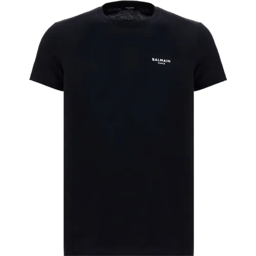 Schwarzes T-Shirt & Polo für Männer , Herren, Größe: XL - Balmain - Modalova