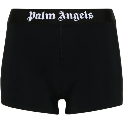 Schwarze Shorts mit Stil , Damen, Größe: M - Palm Angels - Modalova