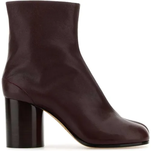 Burgund Leder Tabi Stiefeletten - Maison Margiela - Modalova