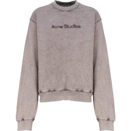 Grey Cotton Fleece Sweater , female, Sizes: XS - Acne Studios - Modalova
