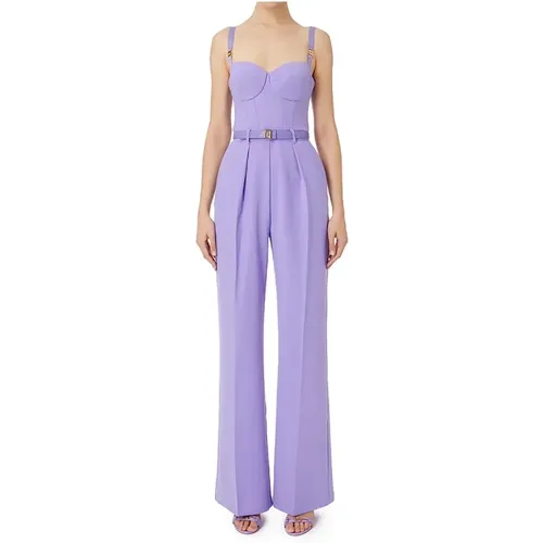 Irisfarbener Jumpsuit Palazzo-Stil - Elisabetta Franchi - Modalova