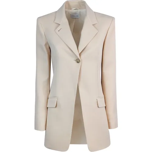 Ivory Blazer Jacket with Revers Collar , female, Sizes: M - PATRIZIA PEPE - Modalova