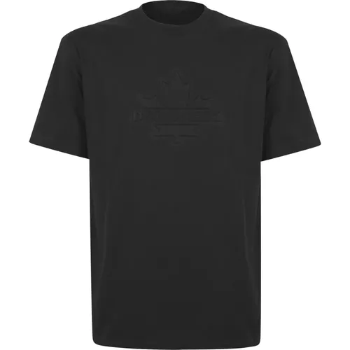 Schwarzes T-Shirt mit Logo Design , Herren, Größe: M - Dsquared2 - Modalova