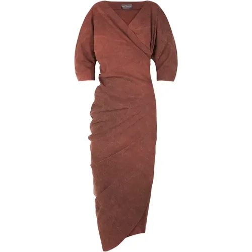 Candle, burgundy linen dress , female, Sizes: S, XS, L, M - Cortana - Modalova