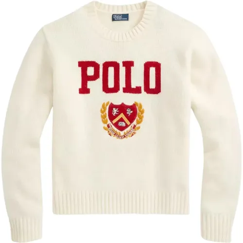 Wollpullover mit Wappen und Logo , Damen, Größe: S - Ralph Lauren - Modalova