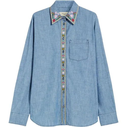 Denim Chambray Men's Shirt , female, Sizes: 3XS, 2XS - Max Mara - Modalova