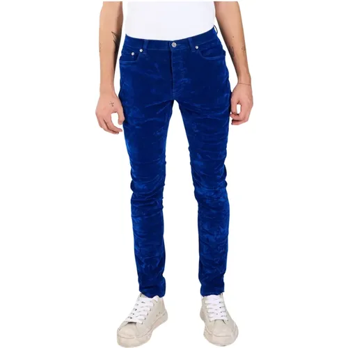 Skinny Jeans aus Samt mit Knopfverschluss , Herren, Größe: W32 - Purple Brand - Modalova