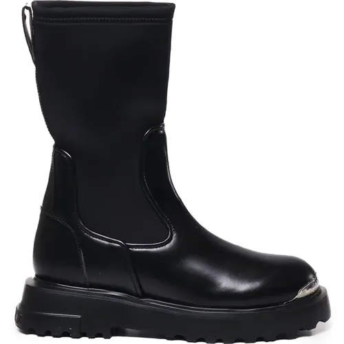 Chelsea Ankle Boot Leather , female, Sizes: 3 UK, 5 UK, 7 UK, 4 UK - Love Moschino - Modalova