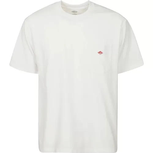 Weiße Taschen T-Shirt , Herren, Größe: L - Danton - Modalova