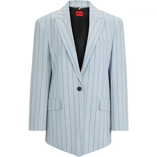 Elastic Longline Blazer with Pinstripes , female, Sizes: XS, 2XS, S - Hugo Boss - Modalova