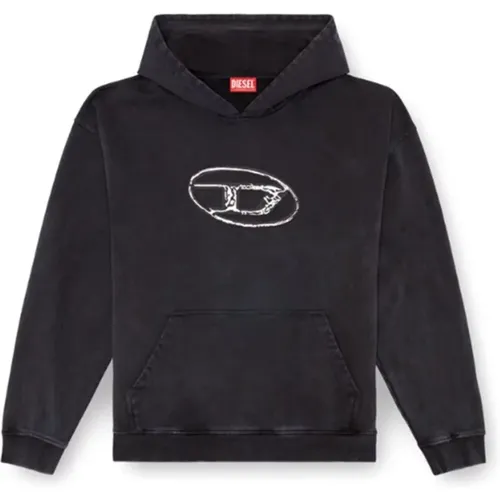 Layered Logo Print Hoodie , male, Sizes: M, XS, L, S, XL - Diesel - Modalova