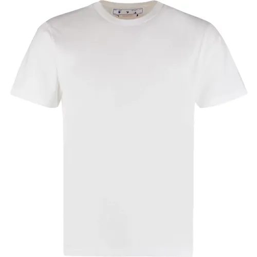 Set aus drei Baumwoll-T-Shirts Gerippte Kanten Off - Off White - Modalova