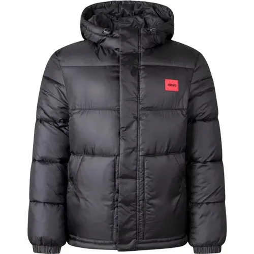 Schwarze Piumino Jacke mit Kapuze , Herren, Größe: 2XL - Hugo Boss - Modalova