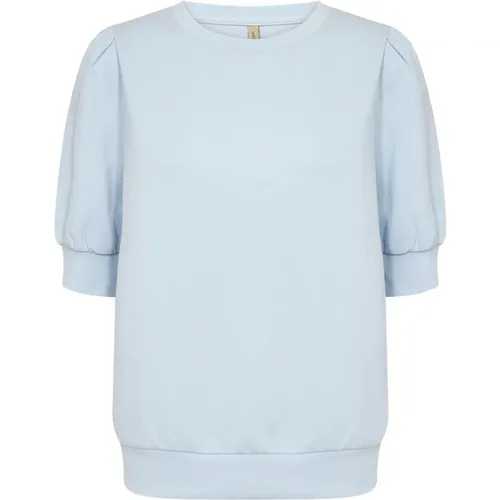 Bequemes Blaues Shirt mit Kurzen Ärmeln , Damen, Größe: 2XL - Soyaconcept - Modalova