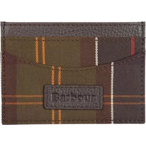 Slim Leather Card Holder with Tartan Logo , unisex, Sizes: ONE SIZE - Barbour - Modalova