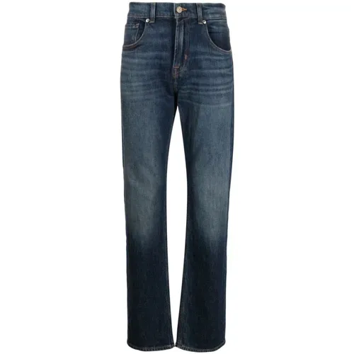 Dunkelblaue Straight Upgrade Jeans , Herren, Größe: W31 - 7 For All Mankind - Modalova
