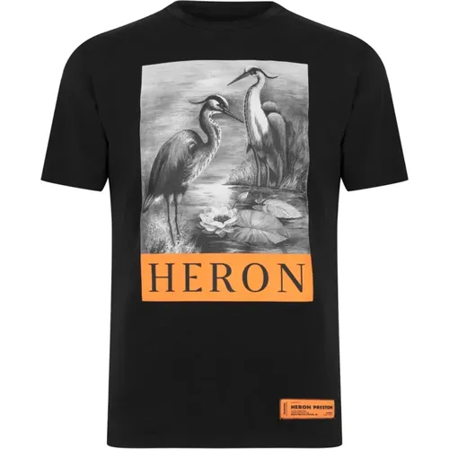 Oversize Logo T-Shirt Schwarz Baumwolle - Heron Preston - Modalova