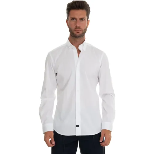 Slim Fit Button-Down Casual Shirt , male, Sizes: 4XL - Fay - Modalova