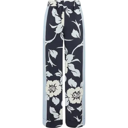 Floral Print Elastic Waist Trousers , female, Sizes: S, XS, L - P.a.r.o.s.h. - Modalova