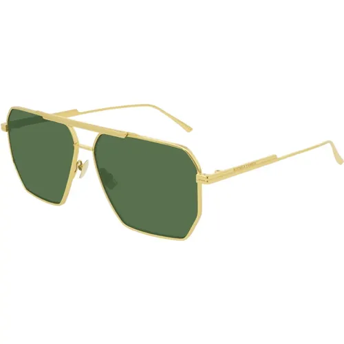 Gold/Green Sunglasses Bv1012S , male, Sizes: 60 MM - Bottega Veneta - Modalova