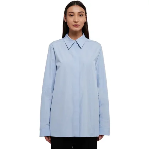 Cotton Shirt with Regular Collar and Front Lacing , female, Sizes: XS, M - Jil Sander - Modalova