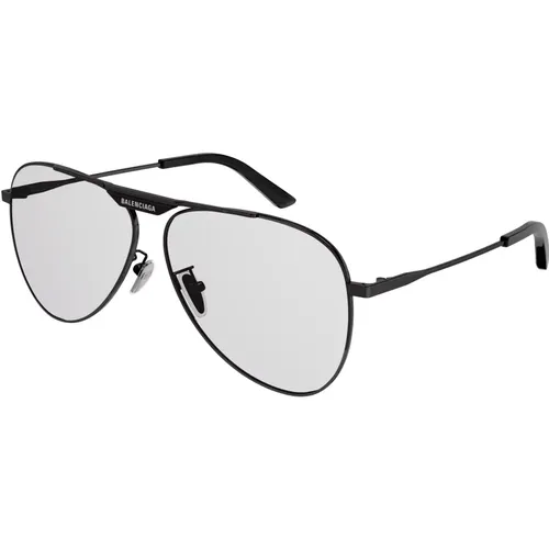 Black/Light Grey Sunglasses , male, Sizes: 62 MM - Balenciaga - Modalova