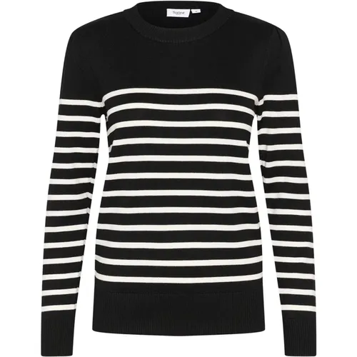 Gestreifter Pullover Schwarz Mila Stripe , Damen, Größe: XL - Saint Tropez - Modalova