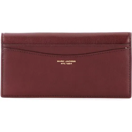 Bordeaux Leather Bifold Wallet , female, Sizes: ONE SIZE - Marc Jacobs - Modalova