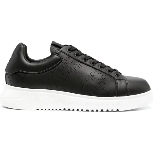 Schwarze geschlossene Sneaker für Herren , Herren, Größe: 44 EU - Emporio Armani - Modalova