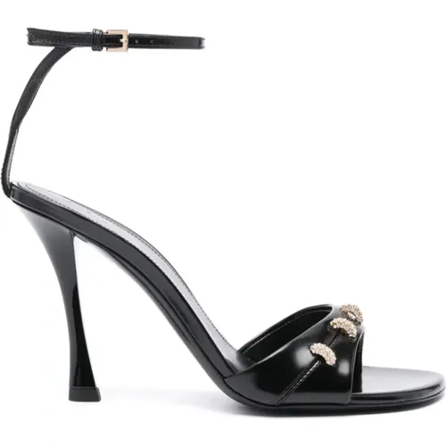Schwarze Sandalen mit Kristallen - Givenchy - Modalova
