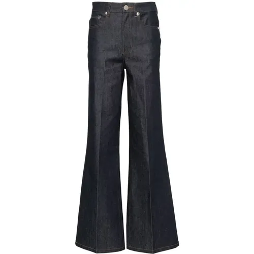 Indigo High-Waisted Flare Jeans , Damen, Größe: W26 - A.p.c. - Modalova