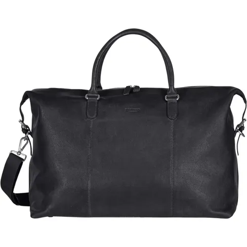 Leather Weekend Bag Jacob , male, Sizes: ONE SIZE - Howard London - Modalova