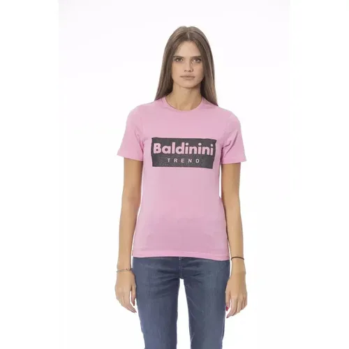 Schickes Rosa T-Shirt Italienische Eleganz , Damen, Größe: M - Baldinini - Modalova