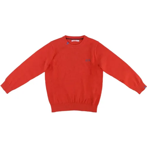 Rotes Baumwoll-Himbeer-Basic-T-Shirt - Sun68 - Modalova