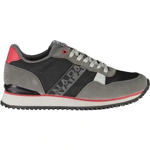 Black Slim Sports Sneakers Lace-Up , male, Sizes: 7 UK, 10 UK, 9 UK, 8 UK, 11 UK, 6 UK - Napapijri - Modalova