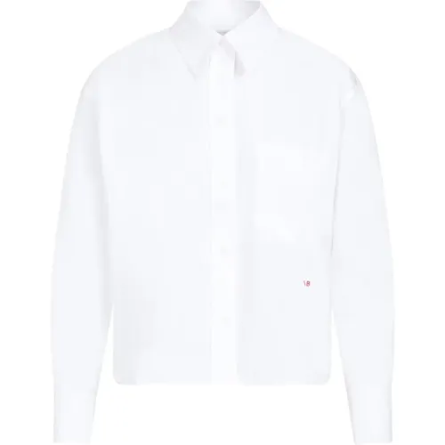 Weiße Cropped Bluse , Damen, Größe: XS - Victoria Beckham - Modalova