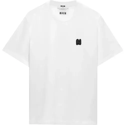 Weiße T-Shirts und Polos mit Logo , Herren, Größe: M - MSGM - Modalova