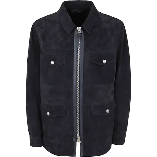 Buttery Suede Coban Caban Jacket , male, Sizes: 4XL - Tom Ford - Modalova