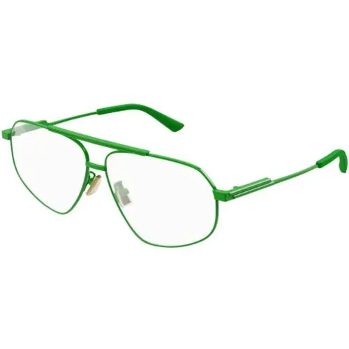 Grüne Transparente Bv1196O Brille , unisex, Größe: 59 MM - Bottega Veneta - Modalova