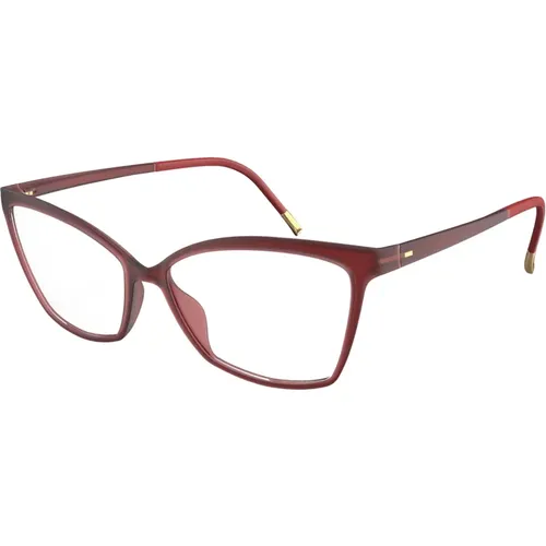Dunkelrote Brillenfassung EOS View , unisex, Größe: 56 MM - Silhouette - Modalova