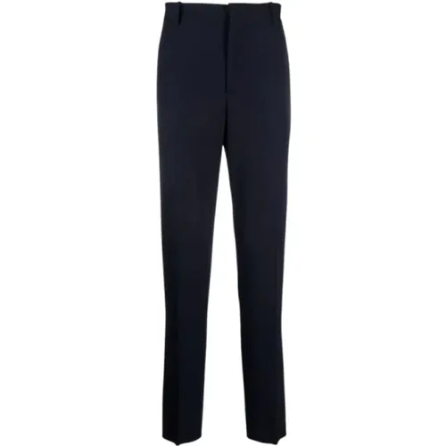 Navy Straight Cut Wool Suit Pants , male, Sizes: M, L - alexander mcqueen - Modalova