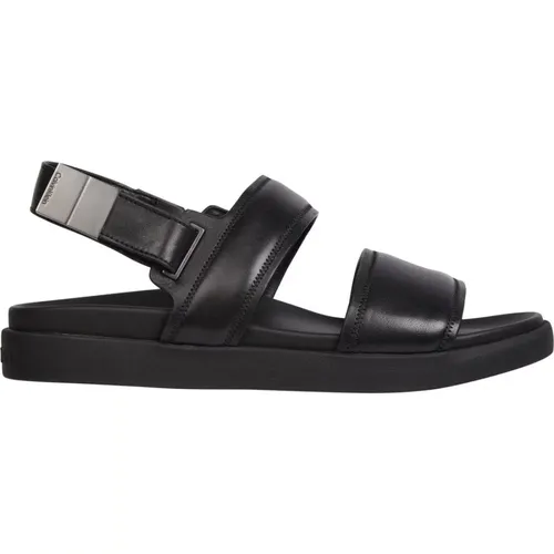 Sleek Leather Men`s Sandals , male, Sizes: 10 UK - Calvin Klein - Modalova