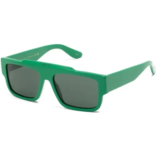 Grüne Sonnenbrille, stilvoll und vielseitig , Herren, Größe: 56 MM - Gucci - Modalova