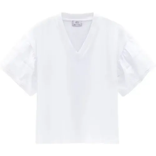 T-shirt, Classic Style , female, Sizes: M, XS - Woolrich - Modalova