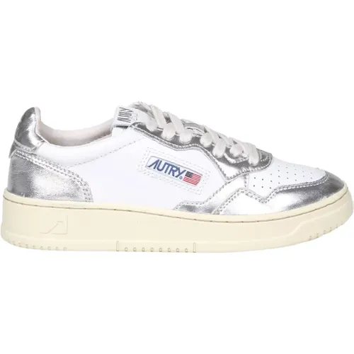 Weiße/Silberne Sneakers Damenschuhe , Damen, Größe: 37 EU - Autry - Modalova