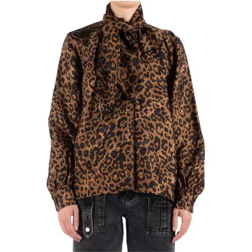 Bluse mit Leopardenmuster und Schleifenkragen - Vetements - Modalova
