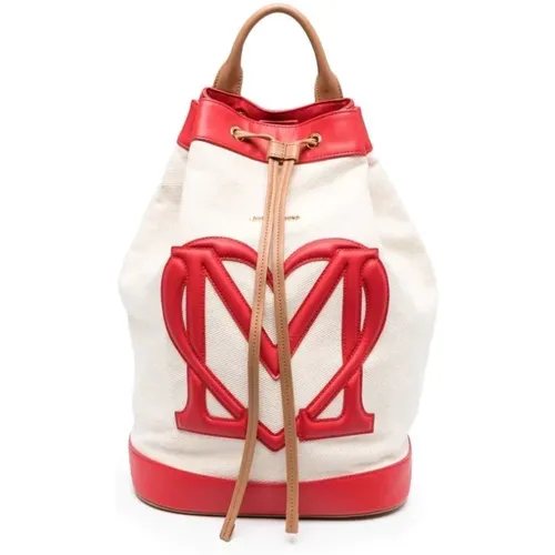 Canvas backpack , female, Sizes: ONE SIZE - Love Moschino - Modalova