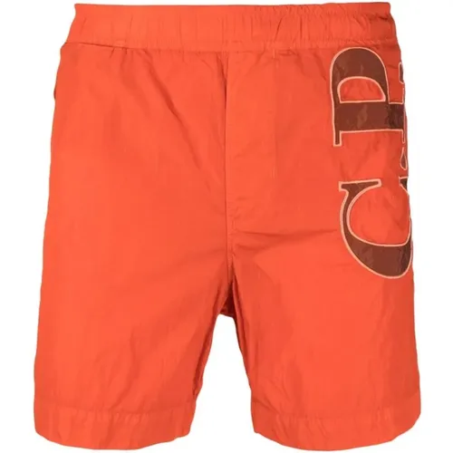 Sleek Long Logo Swim Shorts , male, Sizes: XL, L - C.P. Company - Modalova